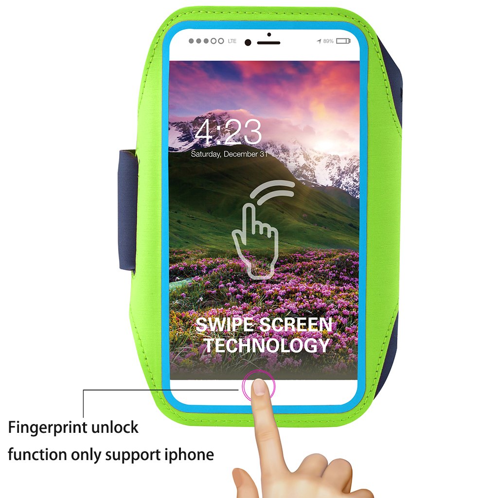 Sportarmband Handyhülle Running Armband Schutzhülle Armhalter Armtasche für Iphone 6 Plus / 6S Plus / 7 Plus Samsung Galaxy Note 5 4 3 Hinweis Edge S5 S6 S7 Edge Plus joggen Laufen Gym Radfahren Sport Band Dual Arm-Größe Slots wasserfeste S