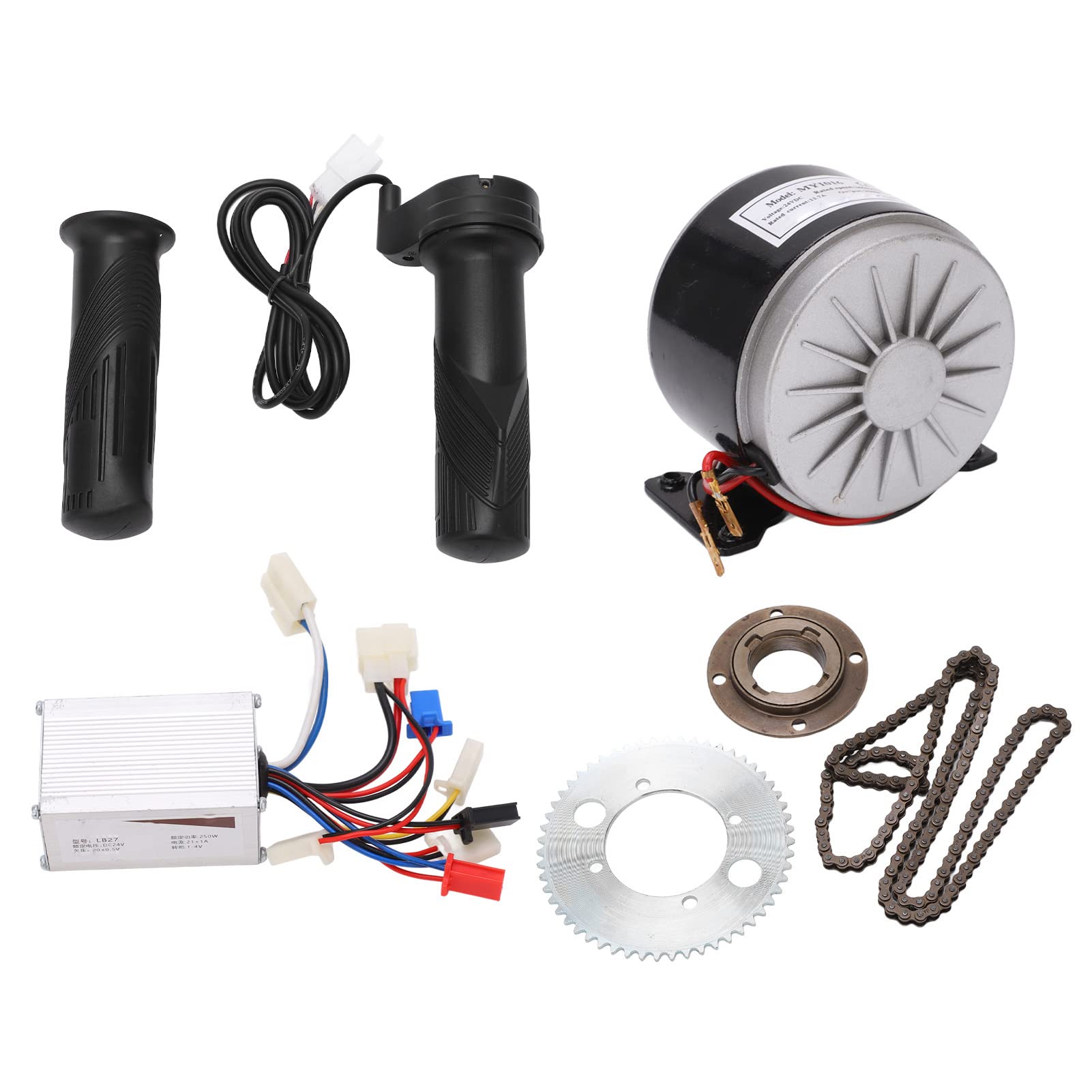 Electric Bike HUB Motor Controller, Electric Motor Speed Controller and Ebike Throttle Twist, Brushless Motor Controller Twist Throttle Set for Electric Bike Bicycle Retrofit