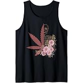 Retro Floral Skeleton Weed Marijuana 420 Cannabis Men Women Tank Top