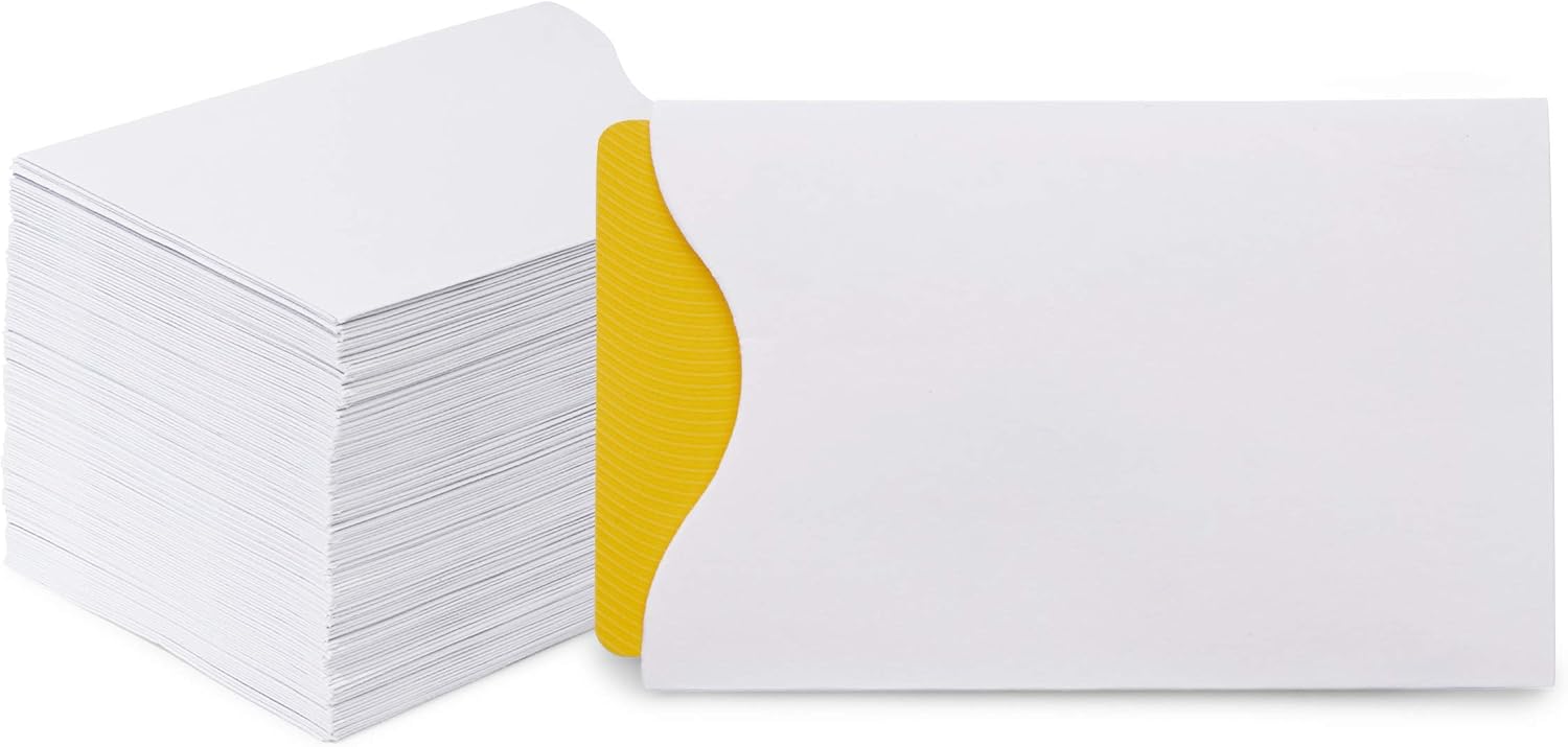 Blank Keycard Envelope Sleeves, Card Protectors (White, 3.5 x 2.3 in ...