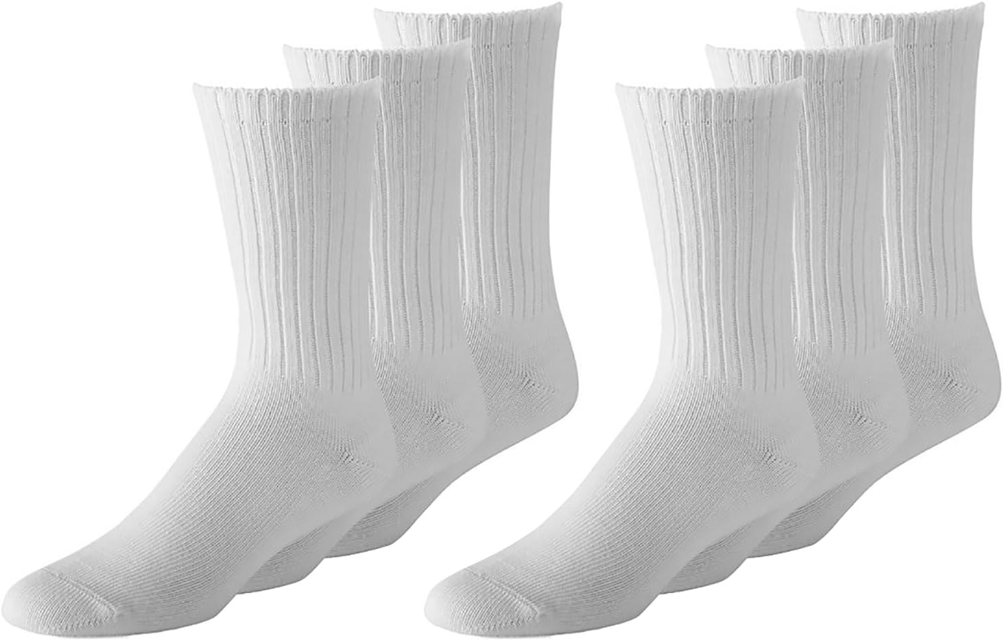 QraftsyMen Crew Socks Shoe Size 10 to 13 in Black and White - Bulk Wholesale Packs (24