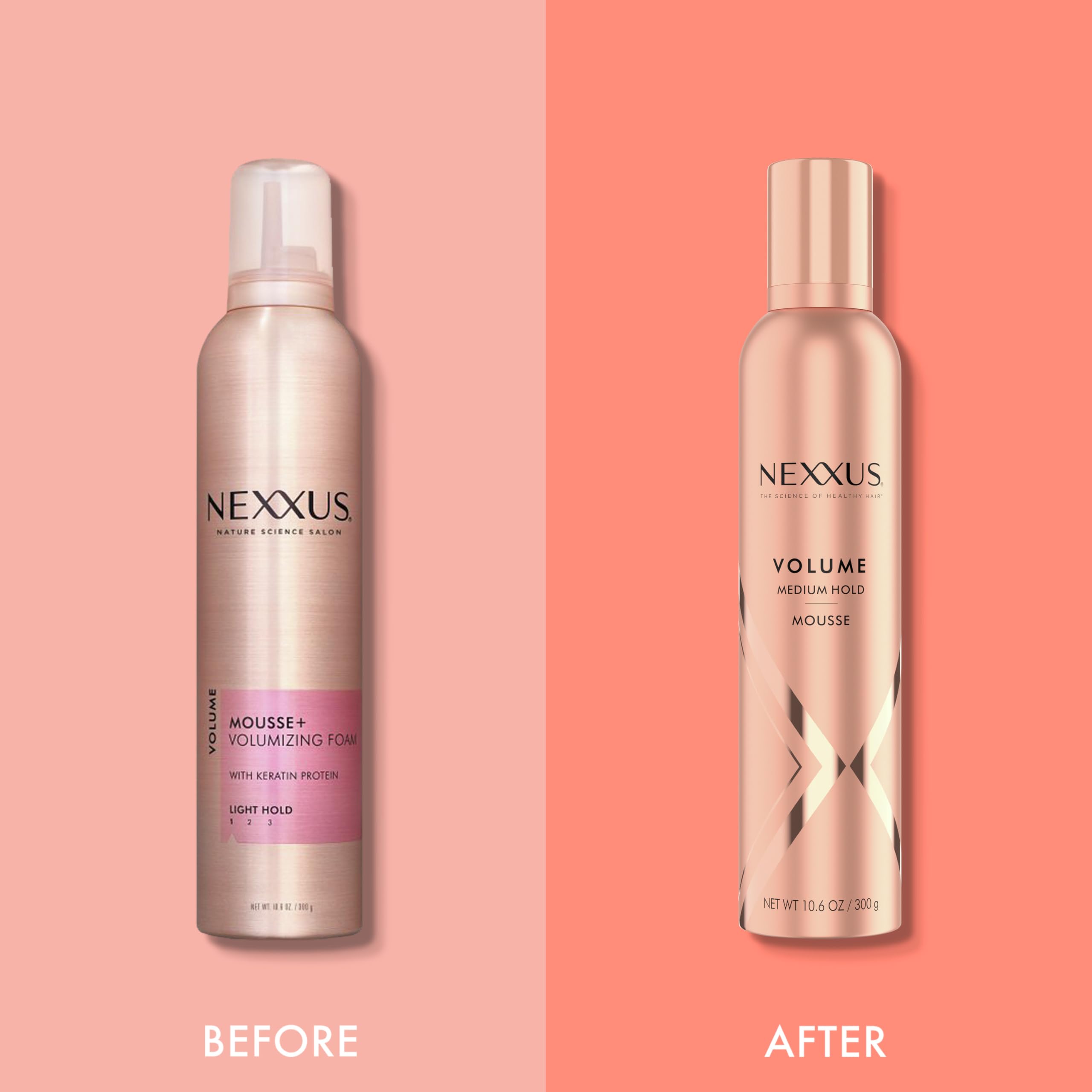 Nexxus Volumizing Foam Hair Mousse, Pink, 10.6 Ounce | Pack of 1 | Hair Styling Mousse