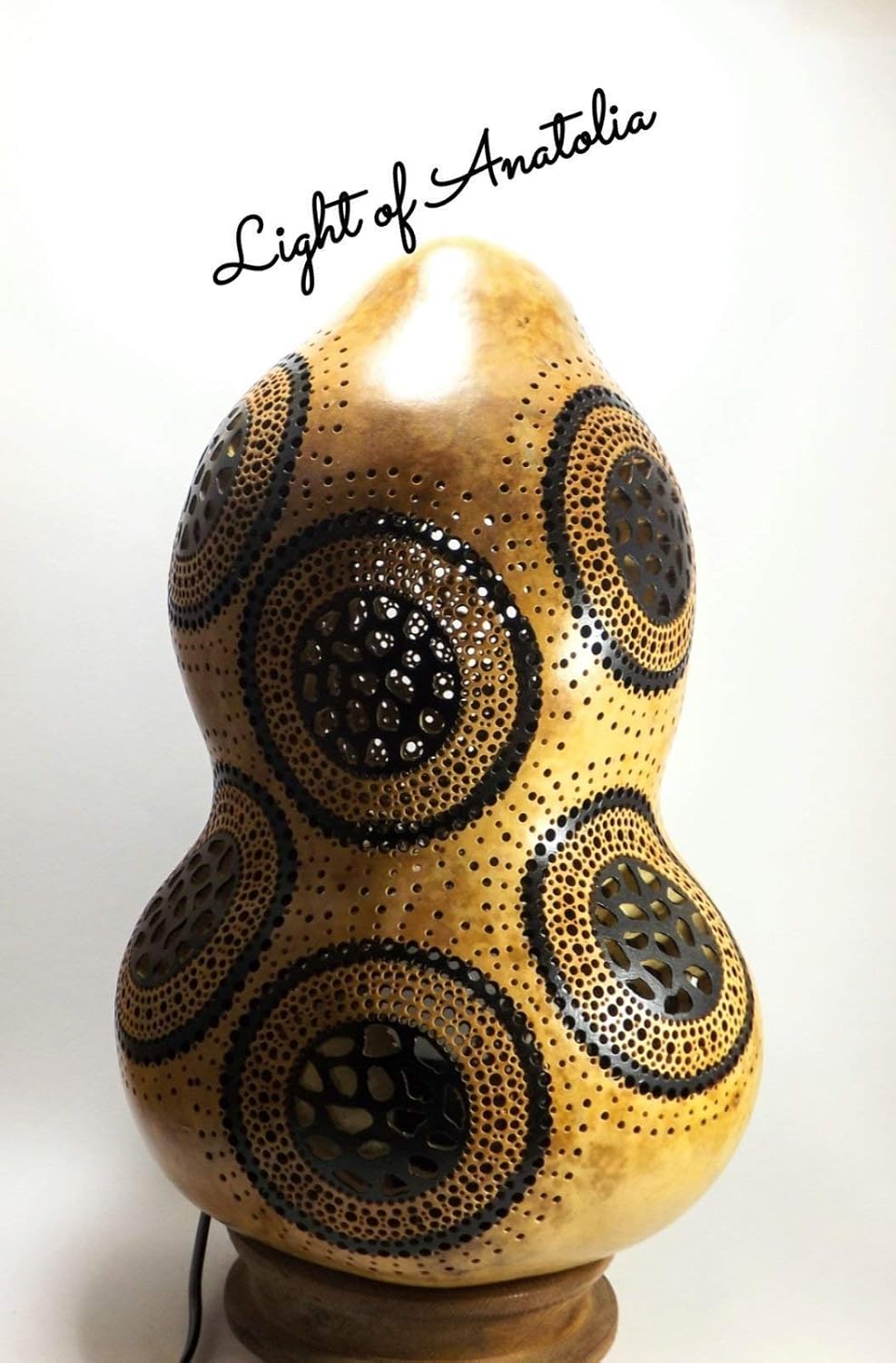 Amazon Com Circular Gourd Lamp Desk Lamp Table Light Wood