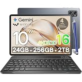 Android 16 Tablet with Keyboard Mouse &amp; Pen, 24GB + 256GB, Gemini AI, GMS | Pure Android | 2TB expandable | GPS | WiFi 6 | Mouse, stylus, case and stand | Dual Cam | Widevine L1 | 4-year warranty