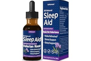 Herbmood Valerian Root Sleep Support Drops, Gotas de Manzanilla y Flor de Jamaica y Valeriana para Dormir Profundamente, All-Nature Herbal Extract Liquid. 2oz
