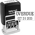 MaxMark Self-Inking Rubber Date Office Stamp with OVERDUE Phrase & Date - Black Ink (Max Dater)