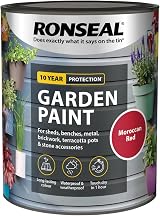 Ronseal Garden Paint Moroccan Red 750ml - Waterproof & Durable view 4