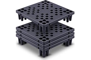 Geelin 4 Pcs Plastic Pallets for Basement Storage Lightweight Waterproof Floor Pallet Nestable Interlocking Storage Pad with Breathable Grids for Restaurant Shop Warehouse (15.8 x 15.8 x 3.9")