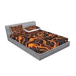 Lunarable Volcano Fitted Sheet & Pillow Sham