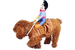 Hotumn Dog Halloween Costume Cowboy Rider Costume for Dogs Knight Style Funny Dog Clothes Amazing Dog Pet Suit Party Pet Costume for Small Medium Dogs Cats (L, Cowboy Rider)