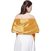 DDNFO Womens Satin Scarf Long Lightweight Shawls Bridesmaid Wedding Wrap Scarf Pashmina (DMPJ)