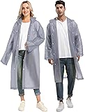 Borogo Rain Ponchos for Adults Reusable 2Pcs