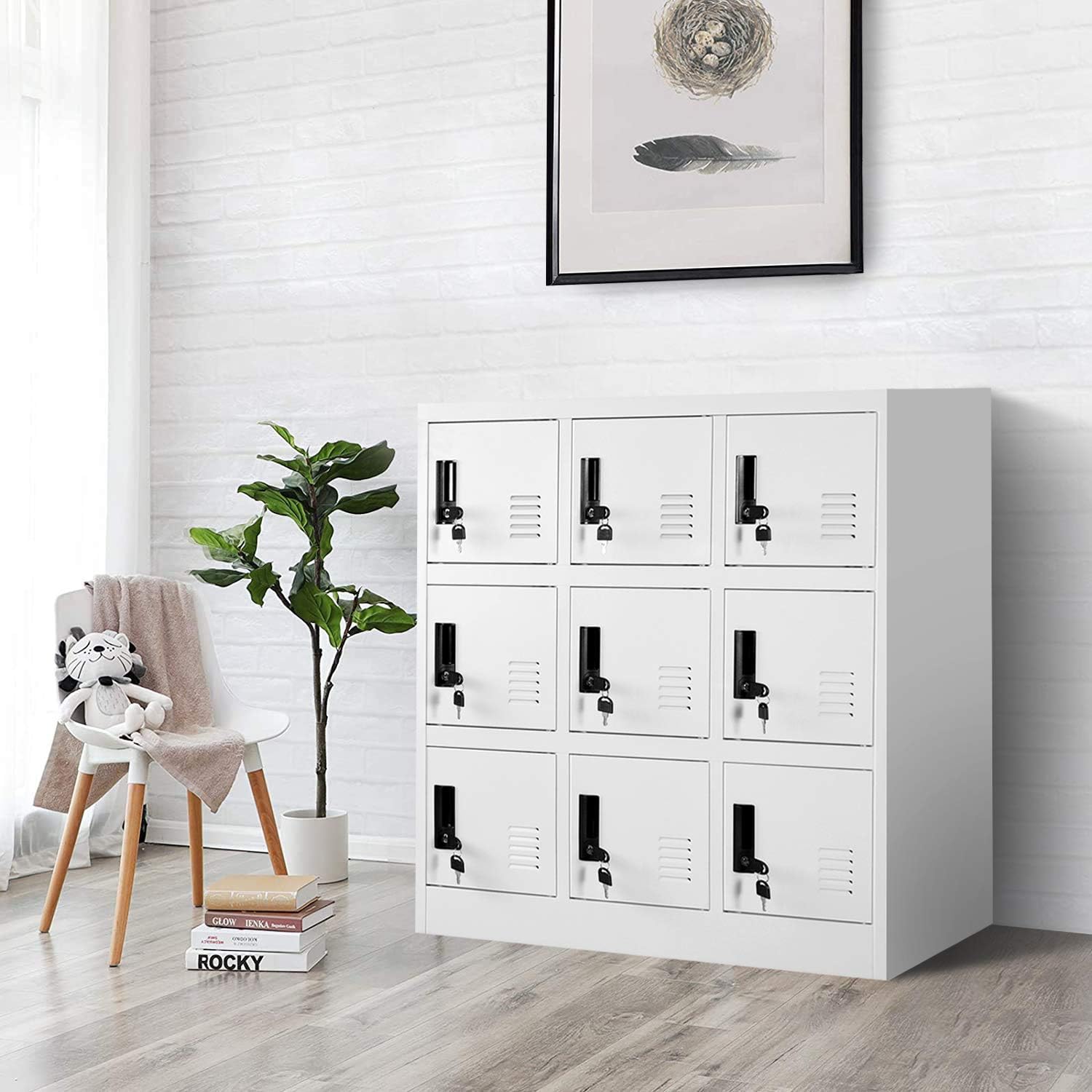 9 White） （Full Lock and Doors with Storage Kids