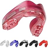 SAFEJAWZ Mouthguard for Braces, Upper & Lower Protection Remoldable Mouth Guard with Case for Boxing, Basketball, Football, MMA, Lacrosse, Hockey and All Contact Sports One Size (Ice Pink)
