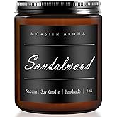 MOASITN Sandalwood Heavenly Scented Candles for Home| Natural Soy Aromatherapy Candle| Handmade Long Lasting Jar Candel| Gift for Women,Men| as Birthday,Housewarming,Thank You,Relaxing Gifts| 7oz