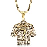 Kalapure Number 7 Soccer Jersey Necklace for Boys, No.7 Soccer Jersey Ball Necklace for Mens, No.7 Jersey Soccer Necklaces for Football Fans