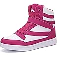 UBFEN Womens High Top Ankle Support Sneakers Vibrant Colour Hidden Wedge Heel Retro 80s Tennis Shoes for Girls Cosplay Removable Insole Backpacking Boots
