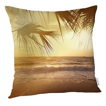 Amazon Com Batmerry Beach Pillow Covers 18x18 Inch Sunset Beach