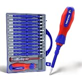 TOOLUTION 26 Piece 1000V Insulated Screwdriver Set with Case, Magnetic Tips | Interchangeable Blades Screw Driver, Electrician Tool Kit with TPR Handle for Electrical, Appliance, Furniture &amp; Home Repair