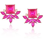 ATIMIGO Vintage Rhinestone Crystal Cluster Drop Earrings Art Deco Hypoallergenic Earrings for Women Wedding Bridal Prom Formal