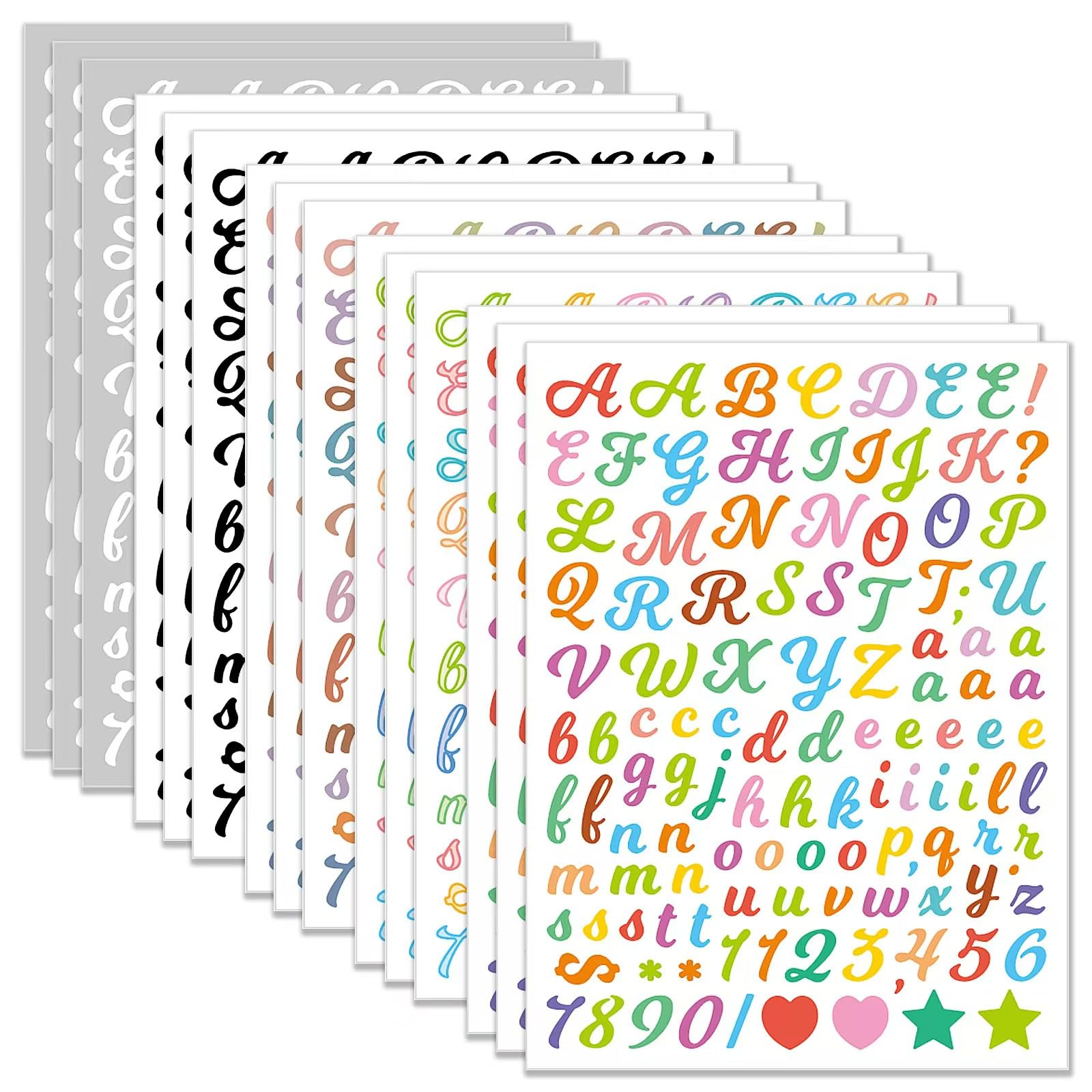 1770 Pcs Alphabet Stickers 0.5 Inch Colorful Letter
