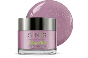 SNS HEALTHY NATURAL NAILS SNS Nail Dip Powder, Gelous Color Dipping Powder - Pale Orchid (Purple/Orchid, Shimmer), BOS17 - Long-Lasting Acrylic Nail Color & Polish Lasts 14 Days - Low-Odor & No UV Lamp Required - 1 oz