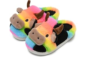 WENPOUTR Cow Slippers Toddler Slippers Kids Slippers Boys Girls Soft Non-Slip slippers Memory Foam Toddler House Shoes Kawaii Bedroom Pillow Cloud Slippers for kids