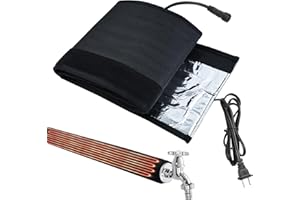 MOFUIRY Water Pipe Heat Blanket, 39"x7" Stickable Water Pipes Heater Tape with 6.6Ft Cable Foil Pipe Warmers Water Line Insulation Wrap Pipe Freeze Protection for Outdoor Pipe RV Sewer Hose, Max140˚F，110V