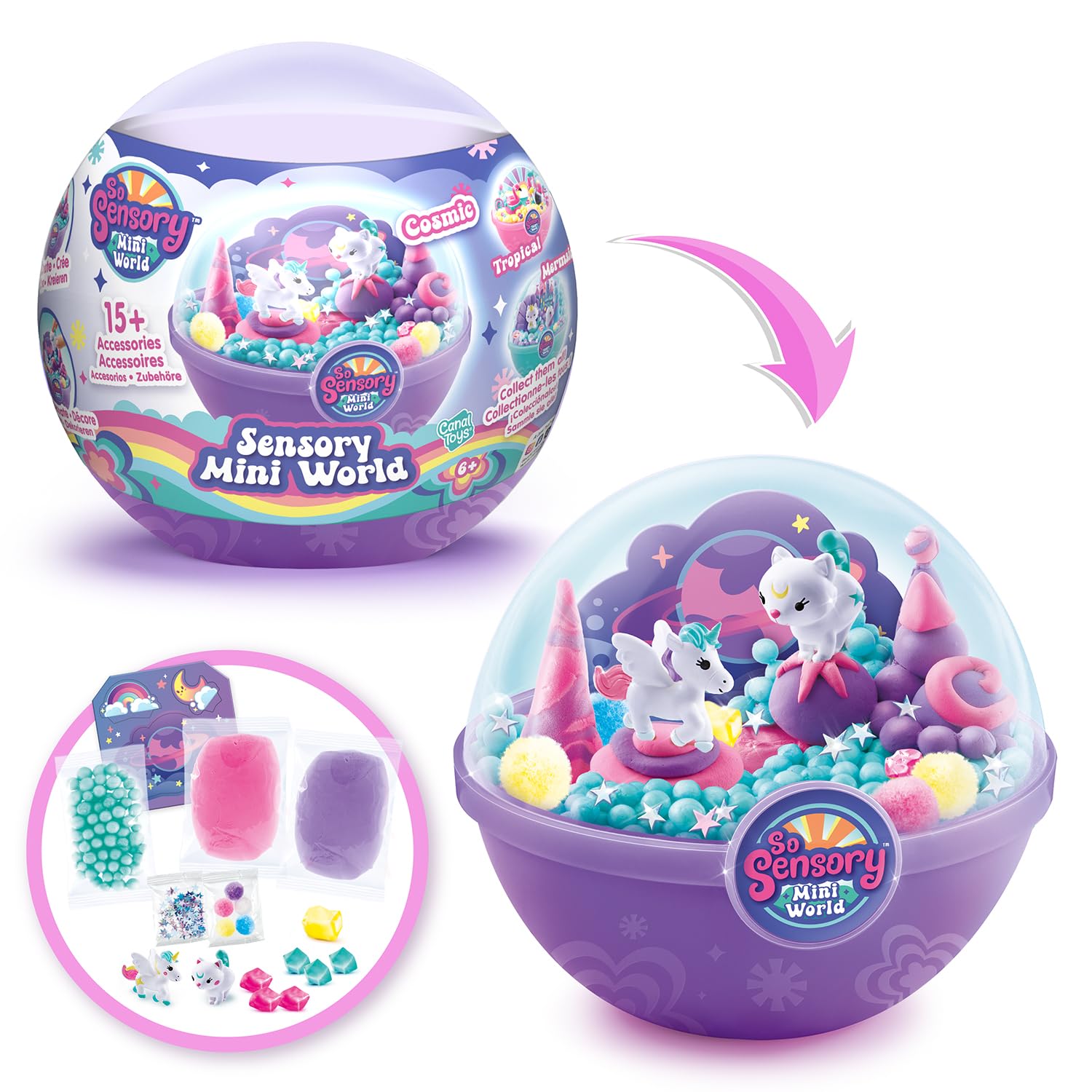 So Sensory Mini World | Create your own cute mini world with clay, foam, decorations & more! | Great sensory play activity! | 3 Styles available | Amazing gift & stocking filler!