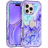 Casetego for iPhone 16 Pro Max Case,Three Layer Heavy Duty Sturdy Shockproof Protection Full Rugged Hard PC+Soft TPU Bumper Protective Girls Case for Apple iPhone 16 Pro Max 6.9 inch,Cobalt Violet