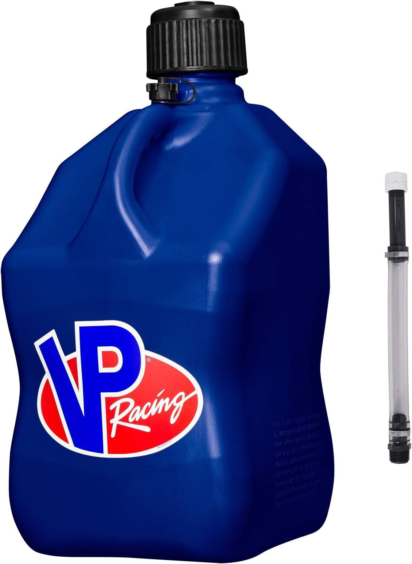 VP 5 Gallon Square Blue Racing Utility Jug with Deluxe Filler Hose by VP Fuels