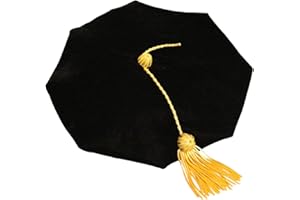 OSBO GradSeason Graduation Doctoral Tam Black Velvet with Gold Bullion Tassel