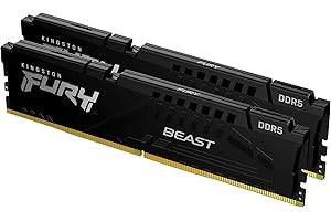 Kingston Fury Beast 64GB (2x32GB) 6000MT/s DDR5 CL36 Desktop Memory Kit of 2 | AMD Expo | Plug N Play | KF560C36BBEK2-64