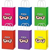 24Pcs Ninja Party Favor Bags Ninja Warrior Gift Bags with Handles for Karate Birthday Party Decoration Karate Theme Goodie Bag Candy Treat Bag for Boys Girls Kids Birthday Back to School Supplies