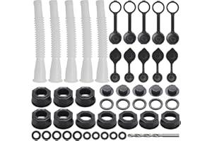 VIKKSAER Gas Can Spout Replacement Kit, Flexible Pour Nozzle for 1/2/5/10 Gallon Gas Cans, Includes Nozzle, Vent Caps, and Ga