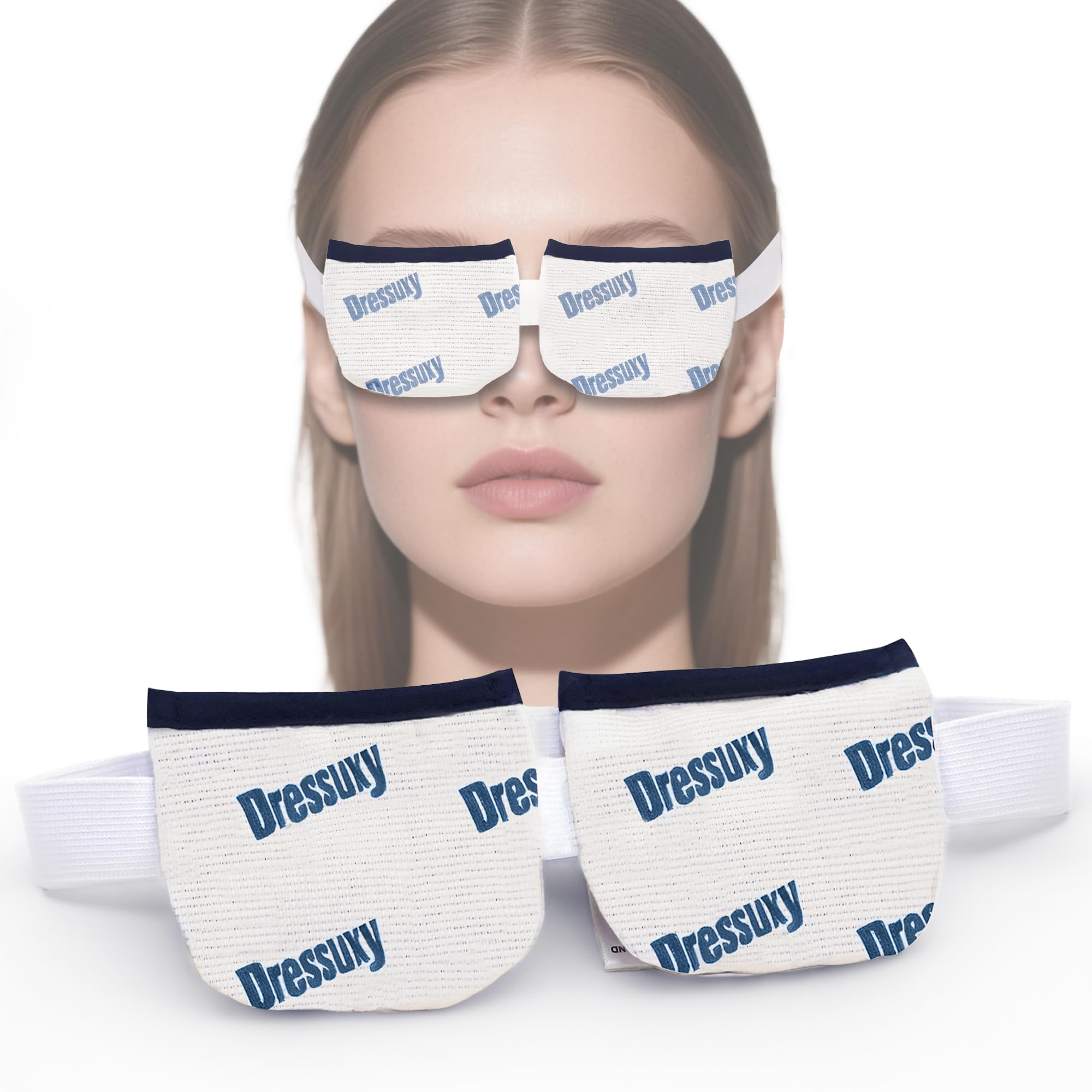 Photo 1 of Heated Eye Mask & Microwavable Eye Compress | Gentle Steam Heat for Eye Comfort 1pc Cotton White