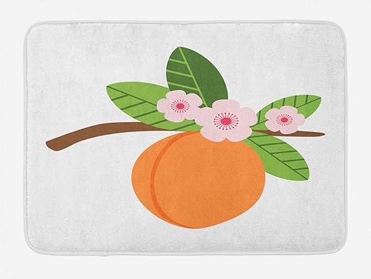 MMPTN Alfombrilla baño durazno Caricatura una Sola Fruta Flores