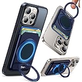 XWE Compatible with Magsafe Wallet Phone Stand Ring Holder [Strong Magnet] Fit for iPhone 16/15/14/13/12 Pro Plus Mini (Midnight Blue)
