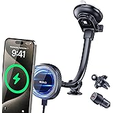 OQTIQ for MagSafe Car Charger, Magnetic Wireless Car Charger Compatible with iPhone 17 16 15 14 13 12 Series, 15W Fast Charging Car Phone Mount for Windshield Dashboard Air Vent [with PD 30W Adaptor]