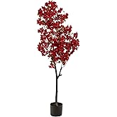 Faux Cherry Blossom Decor White Silk Flowers Arrangement 17.3" Small Cherry Blossom Flowers Tree Realistic Artificial Flowers With Vase Pot Fake Flowers For Home Office Table Centerpiece Wedding Decor