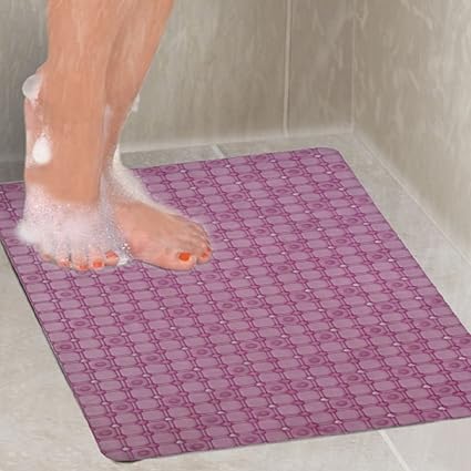 Kuber Industries PVC Bathroom Mat - 28x14, Pink