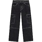 GUESS Boys' Black Stretch Denim Cargo Oversize