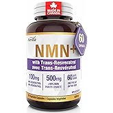 Herba NMN Supplement with Resveratrol – 500mg + 100mg | 100% Purity β-NMN & >99% Resveratrol | NAD Supplement Canada Made | N
