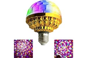 Colorful Magic Rotating Ball Light, AC 85-265V E26/E27 LED Disco Ball Light, RGB Disco Light Bulb, Multi-Colored Dj Disco Lig