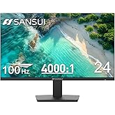 SANSUI Monitor 24 inch 100Hz Computer Monitor丨FHD 1080P PC Monitor丨HDMI丨FreeSync丨HDR丨Earphone Jack丨 Ergonomic Tilt for Home and Office
