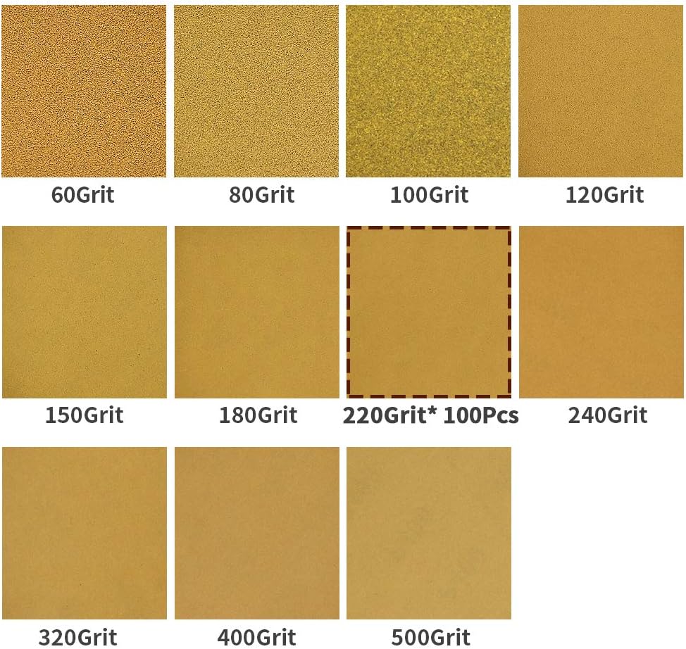 SPEEDWOX 100 Pcs 5 Inches 8 Hole Sanding Discs 220 Grit Dustless Hook and Loop Sandpaper for Random Orbital Sander Yellow Finishing Discs for Automotive Woodworking - Image 3