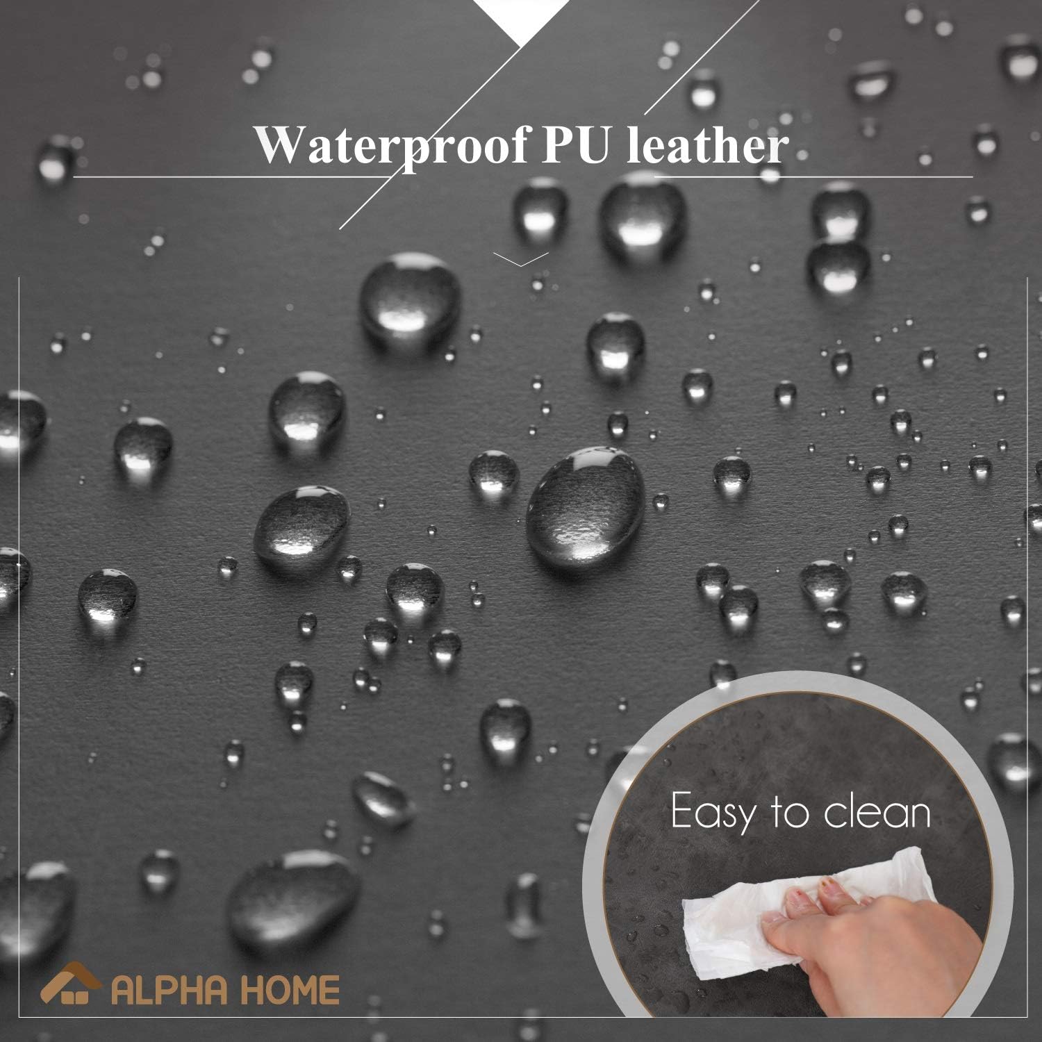 ALPHA HOME 24" Bar Stool Bar Height Bar Chair with Footrest Pu Leather Backless Kitchen Dining Cafe Chair with Thick Cushion & Sturdy Chromed Metal Steel Frame Base for Indoor Outdoor,Grey,1PC: Kitchen & Dining