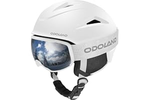 Odoland Snowboard Helmet, Ski Helmet with Ski Goggles for Adults & Youth, Durable PC Shell & EPS Foam, Safety Snow Helmets Goggles for Men Women