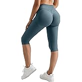 MOOSLOVER Women Hidden Scrunch Butt Lifting Capri Leggings High Waisted Seamless Compression Tummy Control Yoga Pants