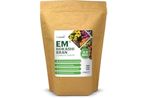 TeraGanix EM Premium Bokashi Bran, Compost Accelerator, Rice Bran Mix, Odor Eliminator, Formulated by Dr. Higa (Bokashi Inventor), Bokashi Compost Starter for Kitchen Compost Bin & Soil (2 Lb)